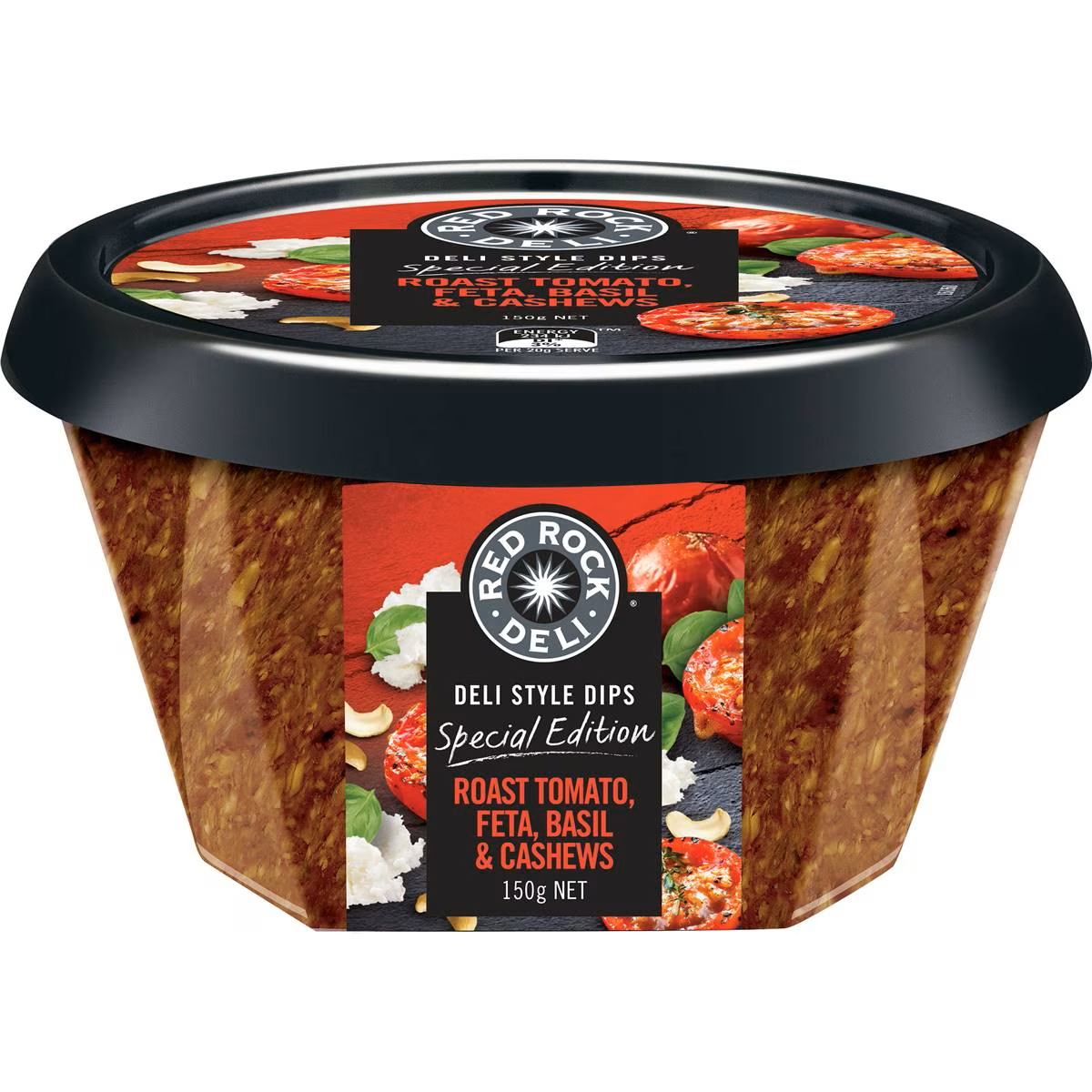 Red Rock Deli Style Roasted Tomato Feta Basil Cashews Dip 150g