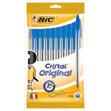 Bic Cristal Easy Glide Blue Ballpoint Pen 10pk