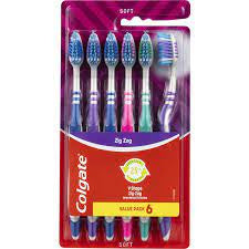 Colgate Toothbrush Adult Zigzag Soft 6pk