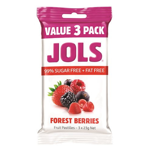 Jols Sugar Free Pastilles Forest Berries 23g x 3pk