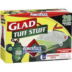 Glad Garbage Bags Tuff Stuff Pine Scented Roll 56L 20pk