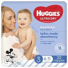 Huggies Ultra Dry Nappies Crawler Boy 22pk