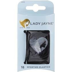 Lady Jayne Black Elastic Thin 18pk