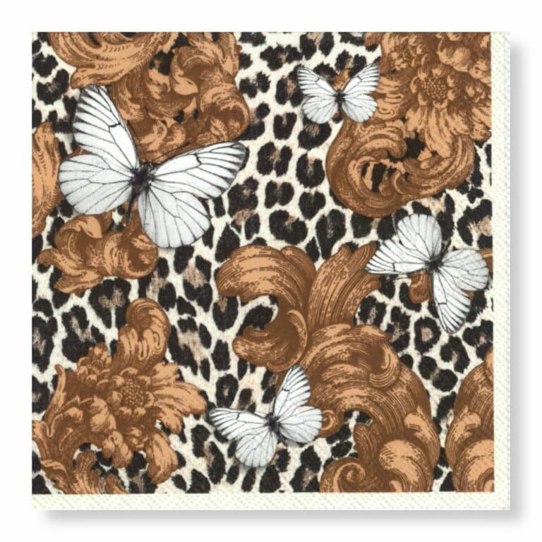 Manor Road Luncheon Serviettes Baroque Leopard 20pk