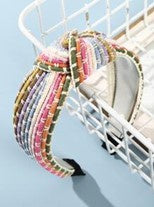 Color Block Knot Decor Wide Headband Multicoloured