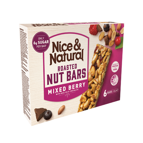 Nice & Natural Mixed Berry Roasted Nut Bars 192g 6pk