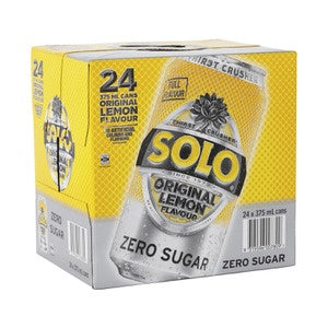 Schweppes Solo Zero Sugar Cans 375ml 24pk