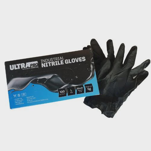 Ultrapro Black Heavy Duty Nitrile Gloves M