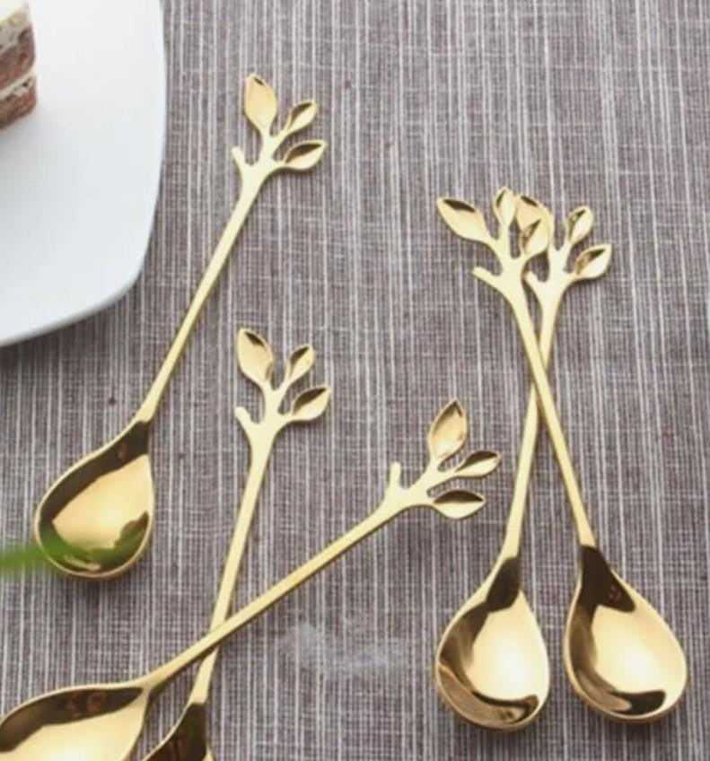 Leaf Coffee Spoon Gold Mini