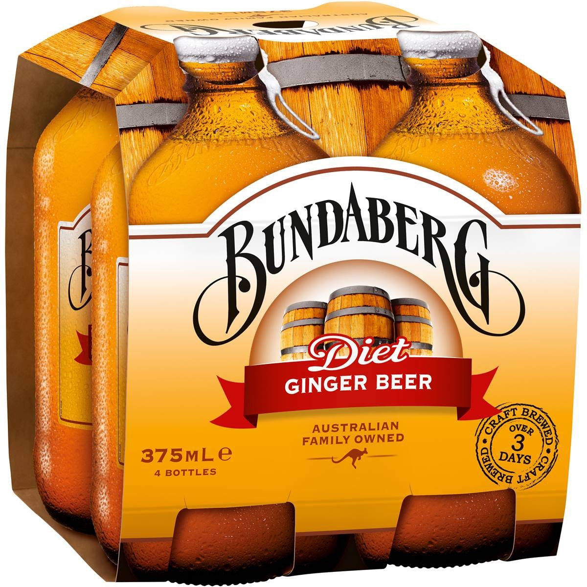 Bundaberg Ginger Beer Diet 375ml 4pk