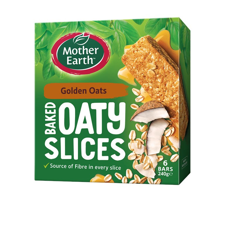 Mother Earth Baked Oaty Slices Golden Oats 240g 6pk