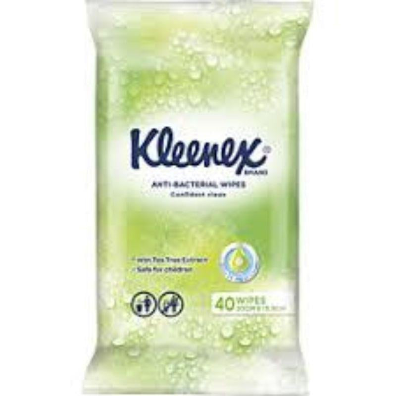 Kleenex Anti-Bacterial Wipes Confident Clean Tea Tree Extract 40pk