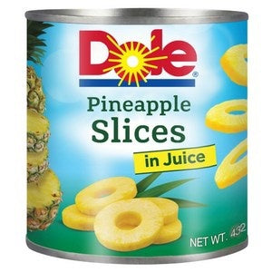 Dole Pineapple Slices In Juice 432g