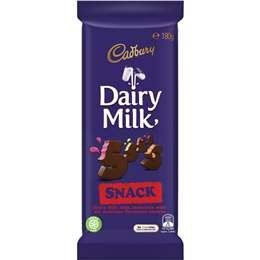 Cadbury Dairy Milk Chocolate Snack Block 180g