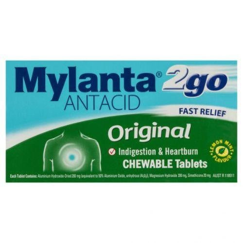 Mylanta2Go Antiacid Tablets Original Chew 24 Pack