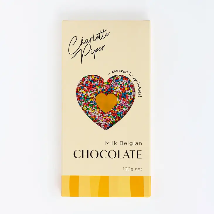 Charlotte Piper Belgian Chocolate Bar With Sprinkles 100g”