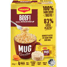 Maggi Mug Noodles Beef 4pk