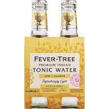 Fever-tree Refreshingly Light Premium Indian Tonic Water Bottles 200ml X 4pk