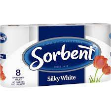 Sorbent Toilet Tissue Xthick White 2ply 180sheets 8pk