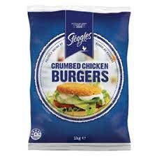 Steggles Chicken Burgers Crumbed 1kg