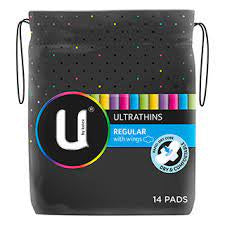 U By Kotex Ultrathins Regular With Wings 14pk