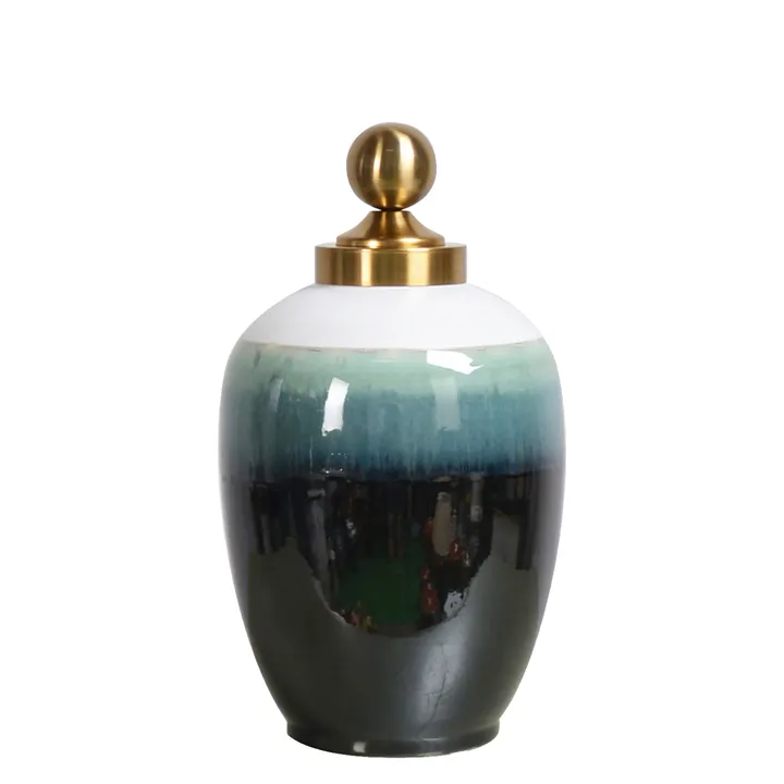 Atalya Ginger Jar Greens & Gold Small