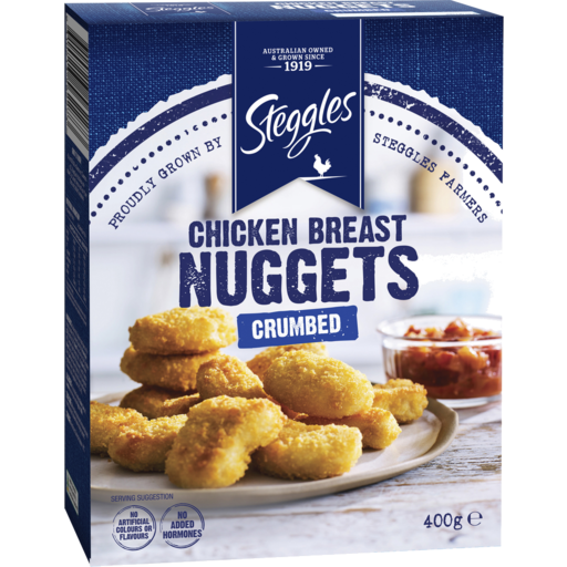 Steggles Chicken Breast Nuggets Crumbed 400g