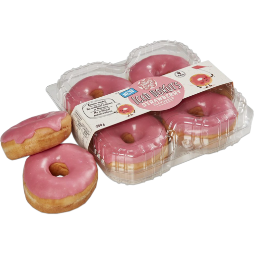 The Happy Donut Co Strawberry Donut 230g 4pk