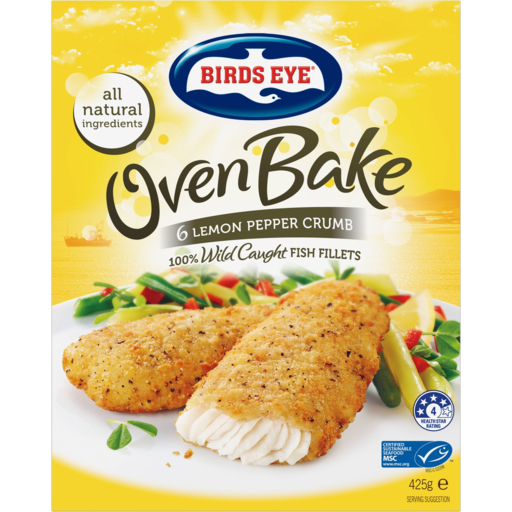 Birds Eye Oven Bake Crumbed Lemon Pepper 425g