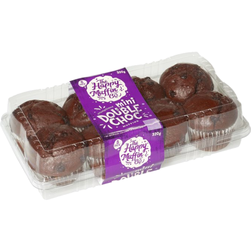 The Happy Muffin Co Mini Double Choc 320g 8pk