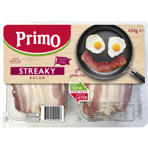 Primo Bacon Streaky Twin Pack 430g